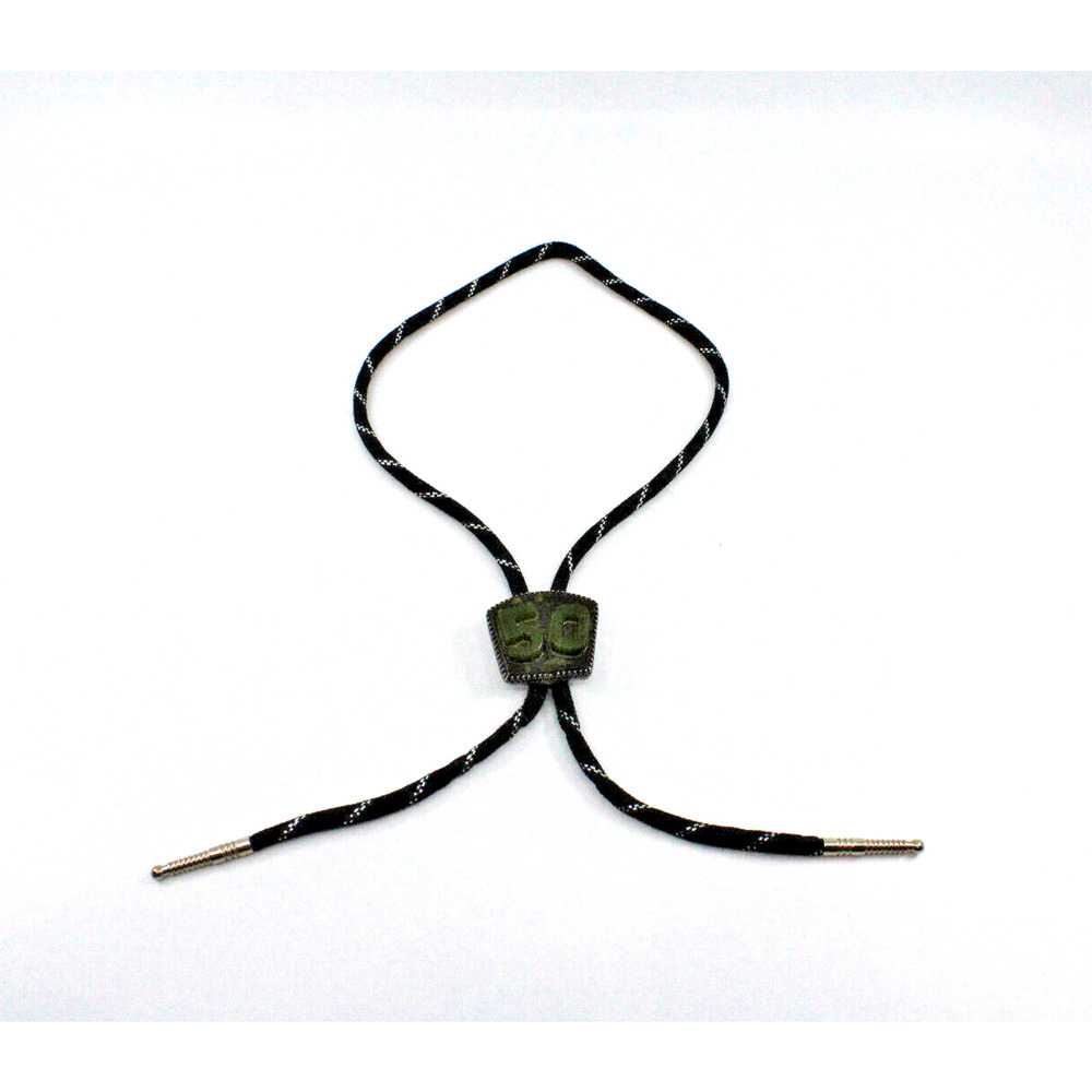 A2 Cool Serling Silver 37 gram Vintage BOLO Tie Green "50"